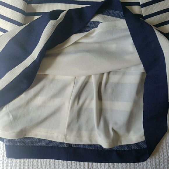 Liz Claiborne Women's Size 10 Dress Pleated Blue White Stripe Sleeveless Sailor - Picture 9 of 11